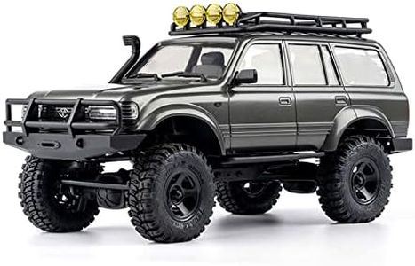 RocHobby 1/18 Scale Toyota Land Cruiser 80 RC Crawler, 2.4Ghz 4WD Off-Road Waterproof RC Car Vehicle Models RTR, All Terrains Hobby Electric Toys for Adults Boys Kids, 2 Batteries (Gray)