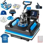 SmarketBuy 5 in 1 Heat Press, 12x15 inch Heat Press Machine, Sublimation T Shirt Pressing Machine, 360-Degree Swing Away Heat Transfer Machine Multifunction Combo for T-Shirt Mugs Cap Plate