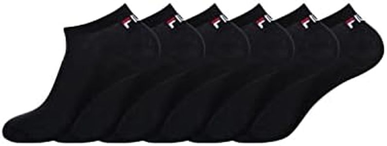 FILA Calzini Uomo, morbido, set di 6 Calze Sportive Uomo, resistenti, rete traspirante, Nero, Taglie 43/46