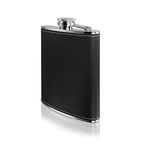 Menzy Stainless Steel and Stitched Leather Hip Flask 7 Oz (210 Ml), Wine Whiskey Vodka Alcoholic Beverage Holder for Men – Pocket Liquor Flasks/Nutcase/Bottle