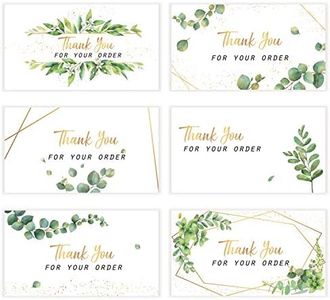 180 Pieces Thank You for Your Order Card Support Small Business Customer Thank You Cards Gold Foil and Green Appreciation Note Cards for Online or Stores, Handmade Goods and More