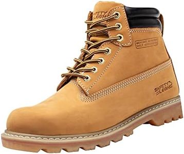 SAFETY LOONG Work Boots for Men Soft Toe Non Slip Rubber Sole Comfortable Full Grain Leather Waterproof Goodyear Welt Construction Shoes 10