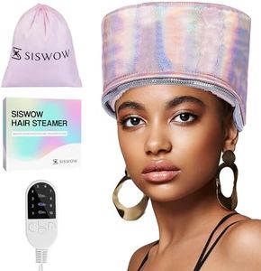 SISWOW Heat Cap for Deep Conditioning w/10-level Heats Up Quickly, Hair Steamer for Natural Black Hair Home Use - Thermal Heat Cap for Treatment, Great for Deep Conditioner - Portable, Waterproof