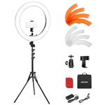 Neewer 18-inch Outer Dimmable SMD LED Ring Light Lighting Kit with 78.7 inches Light Stand, Phone Holder, Hot Shoe Adapter for Portrait YouTube Video Shooting (No Carrying Bag)