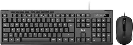 Rii Keyboard and Mouse Set,USB Wired Keyboard and Mouse Combo for PC Business Office Usage