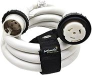 Parkworld Marine Shore Power Extension Cord 50 AMP, Marine 50amp Shore Power Cord, NEMA SS2-50 Male to Female 50A 125V/250V White (15FT)