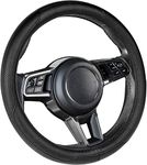 Auto Oprema (Award Winner at INDIA'S Rising Star 2024) Microfiber Leather Auto Car Steering Wheel Cover Universal 15 inch (Black)