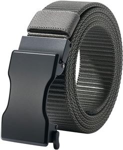 LionVII Ratchet Belts for Men, 1 3/8" Slide Belt with Automatic Buckle for Men Dress, Adjustable Trim to Fit 27-46" Waist (Grey)