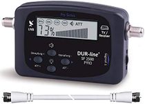 DUR-line SF 2500 Pro - Satfinder - Display & Electronics Improved - Digital Satellite Meter for Exact Adjustment of Your Satellite Antenna - Finder Including F-Cable and Comprehensive Instructions