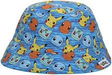 Bioworld Pokemon Characters Youth Graphic Bucket Hat Blue