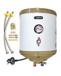 ACTIVA 15 ltr Storage 2 Kva Special Anti Rust Coating .7MM Pure SS Tank Geyser with Temperature Meter Abs Top Bottom Ivory with Free Installation Kit and adjustable outer thermostat 5 years warranty