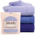 Kitsch African Net Sponge – Exfoliating Body Scrubber for Cleansing & Gentle Daily Exfoliation – Stretchable Bath Sponge for Hard-to-Reach Areas, Long-Lasting Shower Essential - Ocean Blue, 3 Pcs