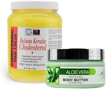 MODA Cholesterol Deep Conditioning Hair Cream 64 Oz + ORIGEM Body Butter 8 Oz – Restores Hair & Hydrates Skin – With Keratin, Jojoba, Aloe & Shea – For Dry Hair and Skin Repair
