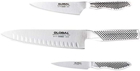 Global G-773889 Classic Kitchen Knife Set, Stainless Steel