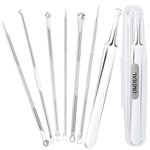 (7PCS) - 7PCS Blackhead Remover, Blackheads Extraction Removal Tool, Blemish Acne Pimple Extractor, Stainless Steel Removing Kit, Nose Face Clean Tools by OMDEAL