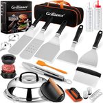 Grilliance 27pcs Blackstone Griddle Accessories Kit, Flat Top Grill Tools for Camp Chef，Hibachi Enlarged Spatula Gift Set with Basting Cover，Burger Press Patty Maker for Outdoor BBQ Teppanyaki