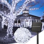 Solar String Lights Outdoor - 40FT 100 LED String Lights Solar Powered with 8 Lighting Modes, Waterproof Patio Lights, Outdoor Solar Lights for Outside Tree Garden Balcony Gazebo, Pure White