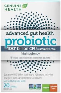 100 Billion Extra-Strength Probiotic – Multi-Strain, Daily Probiotic for Gut Health Recovery – Easy to Digest, Gluten-Free, Vegan, & Non-GMO – Probiotics for Women & Men by Genuine Health, 20 Ct.