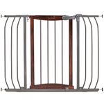 Summer Infant Anywhere Decorative Walk-thru Baby Gate, Fits Openings 28'-42.5' Wide, Walnut Wood and Charcoal Metal Finish, for Doorways and Stairways, 30” Tall Baby and Pet Gate