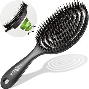 MarQus - Cepillo cerdas jabali - Cepillo pelo desenredante para todo tipo de cabello con aún más cerdas - cepillo pelo antitirones