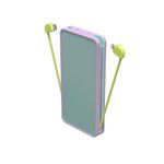ZAGG mophie Powerstation Plus Power Bank, 10,000mAh Portable Battery, Two Integerated Cables, LED Indicator, Triple Fast Charging for iPhone, iPad, USB-C & Lightning Devices (Blue/Purple)