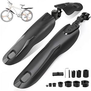 Winmoom Adjustable Bike Fender Set for 22"/24"/26"/27.5"，3 Parts-Universal Full Cover Thicken Widen, Front/Rear Mud Guards Fit for MTB Mountain Road Bike