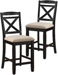 Homelegance Two-Tone Counter Height Chair (Set of 2), Black/Natural