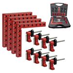 DEEFIINE 90 Degree Positioning Squares Right Angle Clamps 5.5" x 5.5",Aluminum Alloy Woodworking Carpenter L-Type Corner Clamping Tool for Picture Frames, Boxes, Cabinets or Drawers (4)