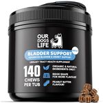 Bladder Support Supplement for Dogs 140 Chews | Promotes Healthy Dog Bladder & Kidney Function | All-Natural Organic Ridge Shape | Veterinarian-Formulated | Non-GMO, No Fillers & Gluten Free