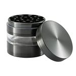 CyanCloud Grinder, 2.4 Inch 4 Piece Grinder– Includes Stainless Steel Screen,Pollen Scraper (Gunmetal)