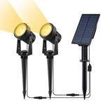 CORESLUX Solar Spot Lights Outdoor Garden 3000K Warm White Light Solar Uplighters Outdoor Garden Waterproof Solar Spotlights Garden Landscape Lamps for Garden Yard Lawn Path (2 Lights)