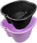 2 Pcs Foot Soaking Bath Basin - Large Foot Soaking Tub Foot Bath Spa Wash Basin Foot Bucket Foot Soaking Tub Feet at Home (Purple/Black)