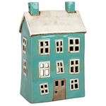 Village Pottery Large House Tealight Holder in Sea Green