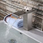 Yodel faucet Yodel Single Handle Waterfall Bathroom Vanity Sink Faucet (Brushed Nickel)-Silver