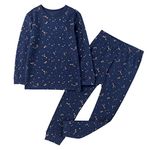 Owlivia Toddler Pajamas, 100% Organic Cotton Baby Long Sleeve Pajama Sets, Boy Girl 2-Piece Sleepwear(3 Years, Starry Sky)