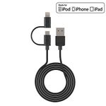 Cellet Combo iPhone Charger Cable & Micro USB Cable Compatible for iPhone 13 Pro Max Mini 12 11 Pro Max Xs Xs Max Xr X 8 iPad Pro 10.5-inch iPad Air iPad Mini Xbox One Controller