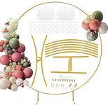 LANGXUN Large Size Golden Metal Round Balloon Arch kit Decoration, for Birthday Party Decoration, Wedding Decoration, Graduation Decorations and Baby Shower Photo Background Decoration (GOLD 2.2M)