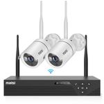 Maisi 3MP Wireless CCTV Camera System,Security Camera Outdoor Wireless,4CH NVR Outdoor Security IP Cameras,with Built-in Mic,Remote View on PC/App,Color Night Vision, Motion Detection without HDD