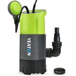 VEATON 2-in-1 Submersible Water Pump with Scalable Base Design, Remove Clean/Dirty Water by Float Switch or Manual Activation, 750W Max Flow 13000L/H for Pool Flooded Basement Garden Pond Tub