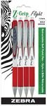 Zebra Pen Z-Grip Flight Retractable Ballpoint Pen, Bold Point, 1.2mm, Red Ink, 4-Count - 21934