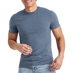 Hanes Originals Lightweight, Crewneck T-Shirts for Men, Tri-Blend Tee, Regal Navy Heather, Medium