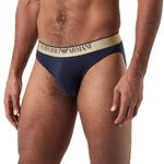 Emporio Armani Men's Shiny Logoband Brief, Marine, L