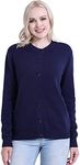 SMILING PINKER Womens Cardigan Sweater Button Down Thick and Soft Mother Grandmother Gift, Navy Blue, Small