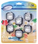 Air Jungles Rest Island Scent Car Air Freshener Clip, 6 Car Freshener Vent Clips, 4ml Each, Long Lasting Air Freshener for Car, Up to 180 Days Car Refresher Odor Eliminator