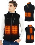 Telguua Men's Fleece Heated Vest with Battery Pack for Men Lightweight Electric Heated Fleece Vest Warm Heated Vest