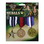 Bristol Novelty BA584 Military Medals | 3pcs. forum, mens, Multicolor, One Size