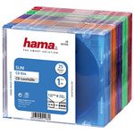 Hama 51166 Slim CD Cases Pack of 25 - Multicoloured, Various