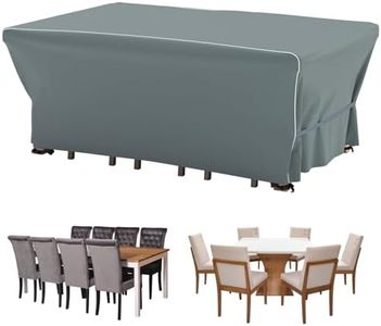 Velway Patio Furniture Set Cover - Heavy Duty 420D Waterproof Weatherproof Sofa Couch Set Covers Garden Dining Table Chair Set Cover with Reflective Tape Rectangular 95"L x 64"W x 39"H - Grey