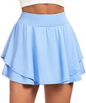 IUGA Tennis Skirts for Women with Pockets Shorts Athletic Golf Skorts Skirts for Women High Waisted Running Workout Skorts Sky Blue