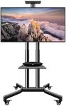 CULOTOL Mobile TV Stand with Wheels Rolling TV Cart Floor for 23-70 Inch LCD LED Flat Curved ScreenTVs, Height Adjustable Portable Modern Monitor Stand for Bedroom Office Portable Rolling tv Stand